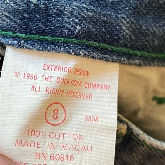 Coca-Cola Vintage 1986 Deadstock NWT Denim Jean Midi Skirt Button-Front 8 - Picture 10 of 15